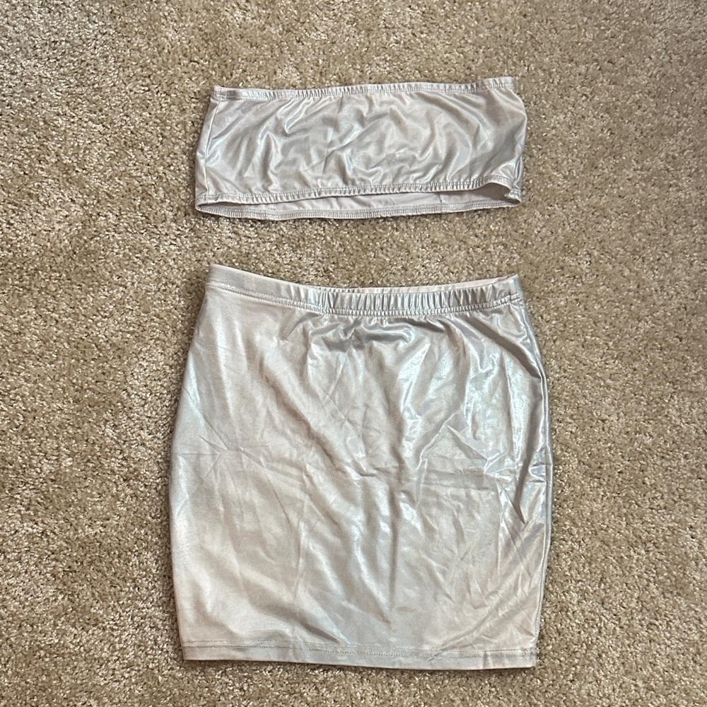 Silver Metallic Mini Skirt - Sleek Women's Skirt